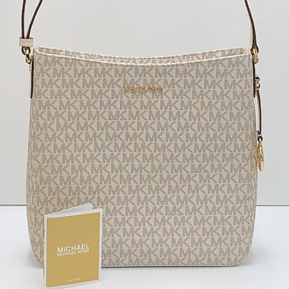 Michael Kors Jet Set Travel Large Messenger Crossbody Bag Light Cream Multi